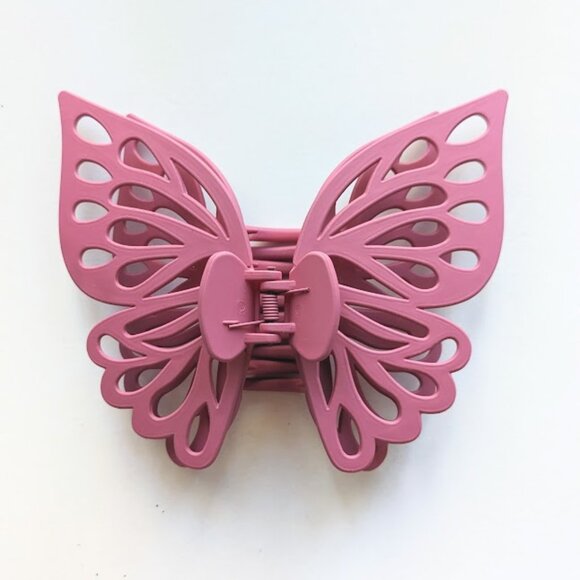Sunday State Black and Pink Large Butterfly Clips - Picture 2 of 11